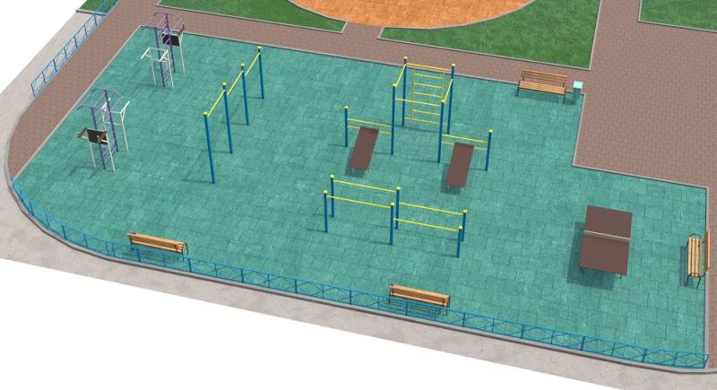 Проект спортивной площадки с столом теннисным в Мурманске