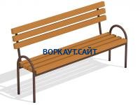 Парковая лавочка со спинкой МАФ 1605 в Мурманске