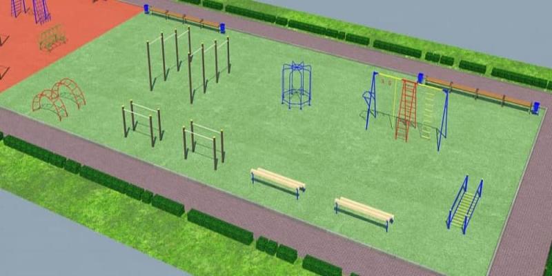 Проект детско-спортивной площадки для школы - детсада в Мурманске