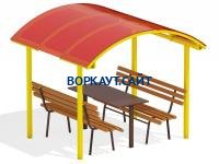 Стол и лавки под навесом МАФ 4005 в Мурманске