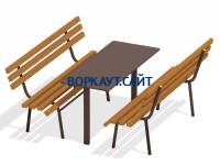 Дачный комплект из 2 лавочек и стола МАФ 1620 в Мурманске