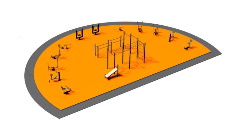Дизайн проект спортплощадки Полукруглая в Мурманске