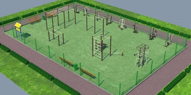 Проект спортивной воркаут площадки с уличными тренажерами - 1467400 рублей в Мурманске