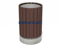 Урна деревянная круглая с бетонным основанием МАФ 1632 в Мурманске