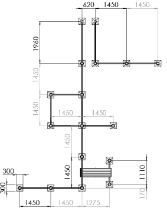 Рисунок схемы фундаментов воркаут (workout) комплекса