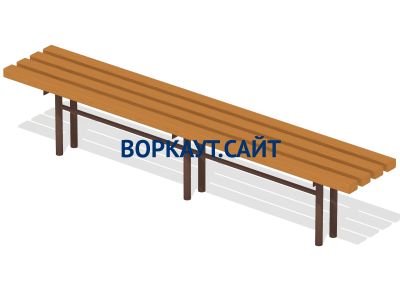 Двухметровая лавочка без спинки 2 м МАФ 1602 в Мурманске
