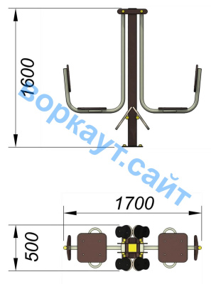 Уличный тренажер "Жим ногами горизонтальный " УТ 003 в Мурманске