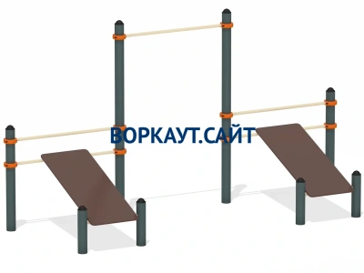Воркаут с турником и двойной скамьей для пресса ВС-28 в Мурманске
