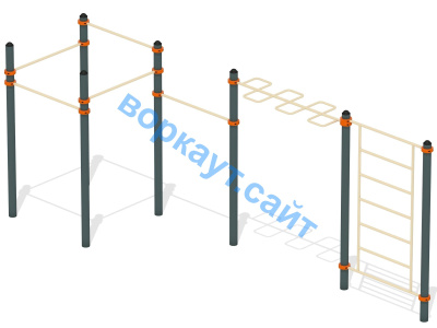 Воркаут турники с шведской стенкой и рукоходом  ВС-21 в Мурманске