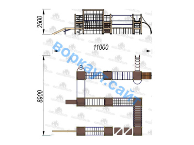 Детский спортивный комплекс Полоса препятствий ДСК 3116 в Мурманске