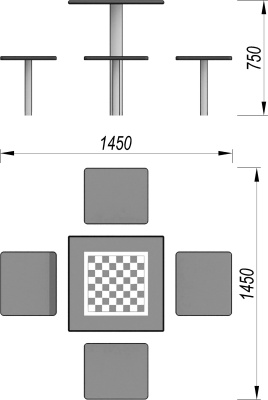 Шахматный стол МАФ 3516 в Мурманске