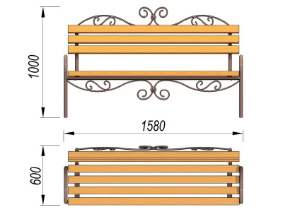 Лавочка кованная МАФ 1606 в Мурманске