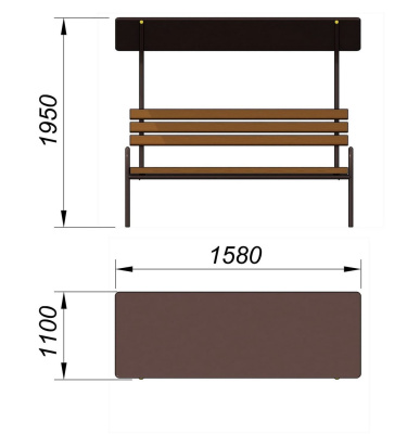 Лавочка под навесом МАФ 1607 в Мурманске
