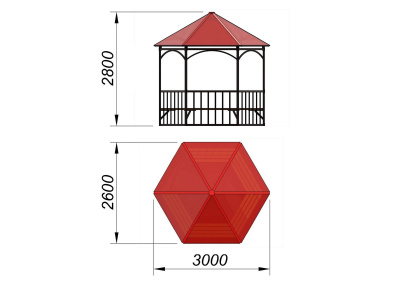 Беседка с лавками и полом МАФ 4122 в Мурманске
