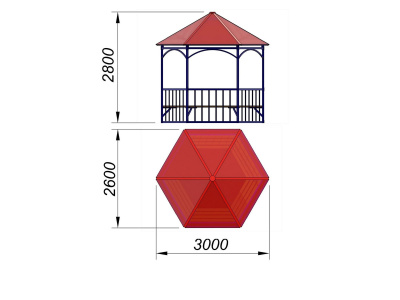 Беседка с лавками МАФ 4120 в Мурманске