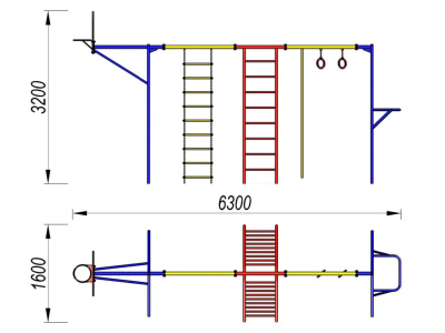 Гимнастический комплекс с баскетбольным щитом МАФ 3001 в Мурманске Гимнастический комплекс с баскетбольным щитом МАФ 3001 в Мурманске